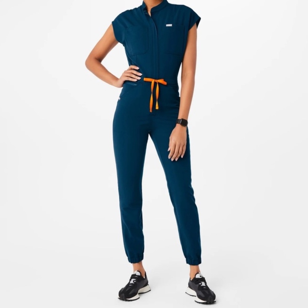 FIGS Women's Deep Reef Rafaela - Cargo ScrubJumpsuit - XS